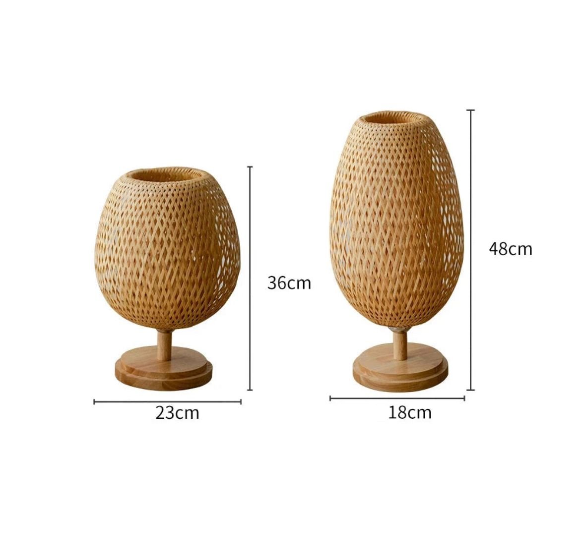 Luminária de Mesa Artesanal Rattan Redonda ou Oval